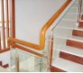 Cầu thang vách kính tay vịn gỗ CTK - G002